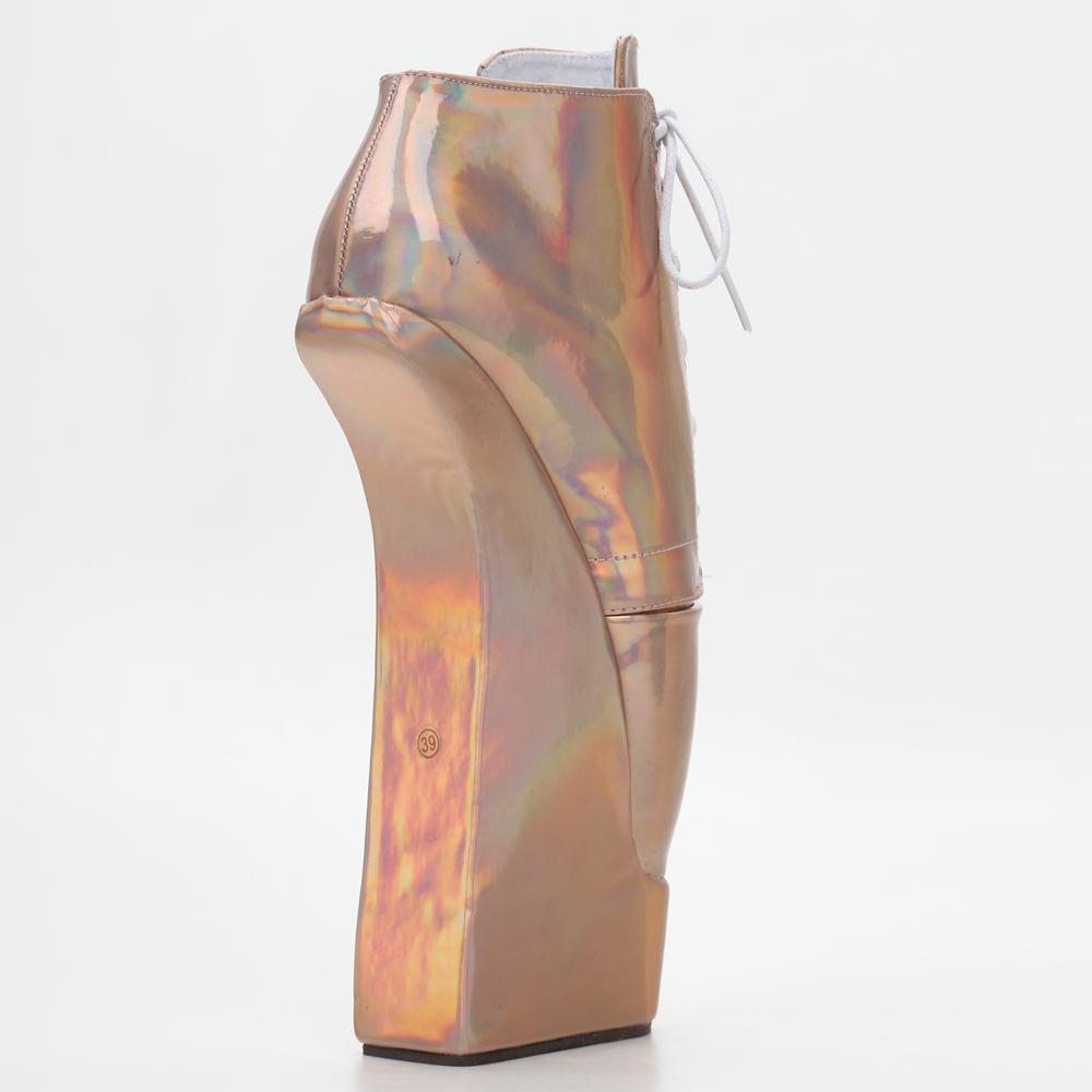 Изображение товара: Туфли на очень высоком каблуке 22 см, сексуальная обувь на платформе, со шнуровкой, голографическая обувь, индивидуальные цвета