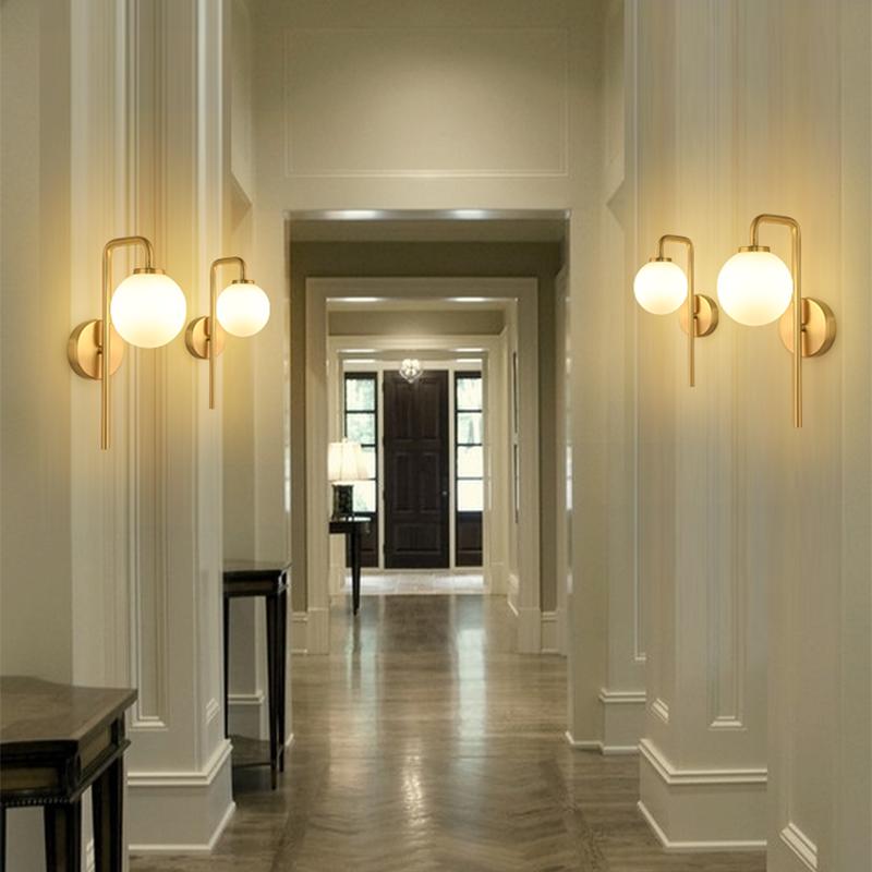 Изображение товара: Настенный светильник Jmzm в скандинавском стиле, золотистый креативный прикроватный светодиодный светильник для спальни, гостиной, лестницы, коридора, бра