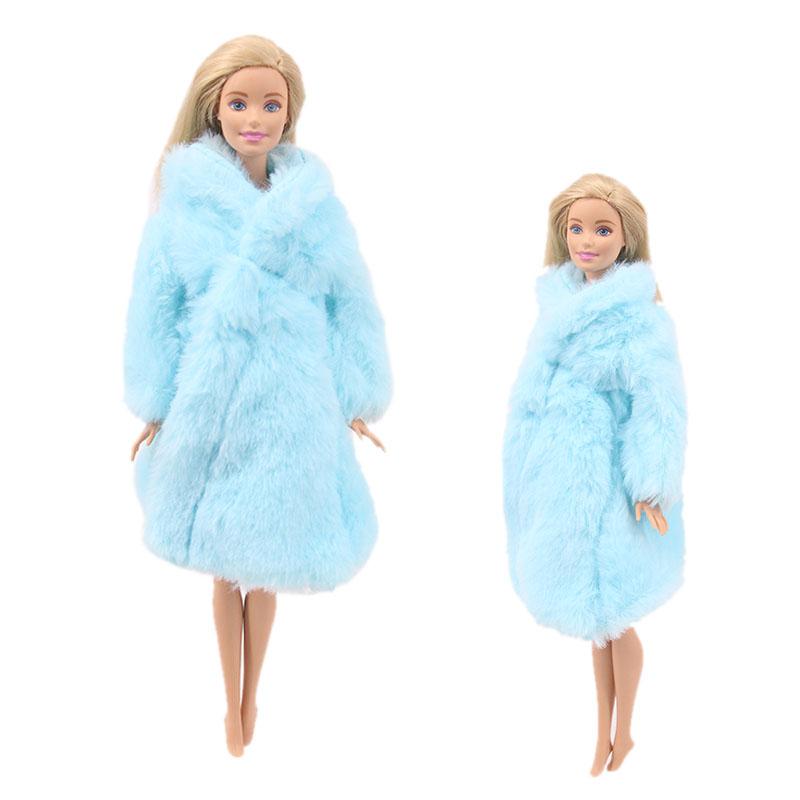 Изображение товара: Разноцветный вязаный Мини свитер ручной работы, меховое пальто, аксессуары для кукол, топы, Повседневное платье, одежда для Барби, детская игрушка