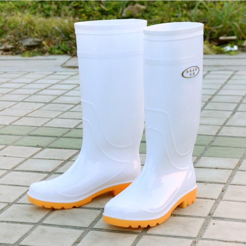 Изображение товара: Сапоги Rouroliu мужские высокие, водонепроницаемые резиновые сапоги из ПВХ, безопасная рабочая обувь для кухни, Осень-зима 2021
