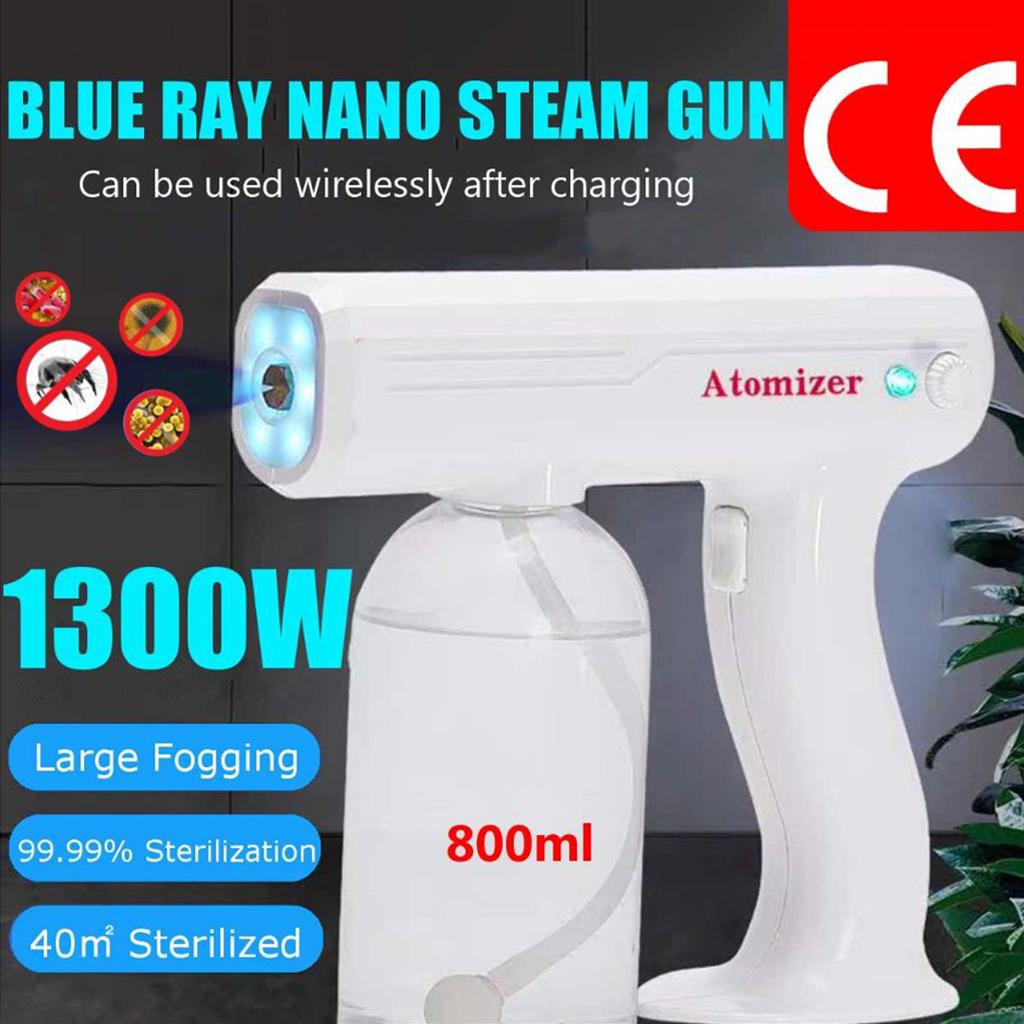 Изображение товара: Синий светильник, дезинфекционный паровой распылитель для волос, ультратонкая распылительная машина с распылителем, 800 мл, нано паровой пистолет