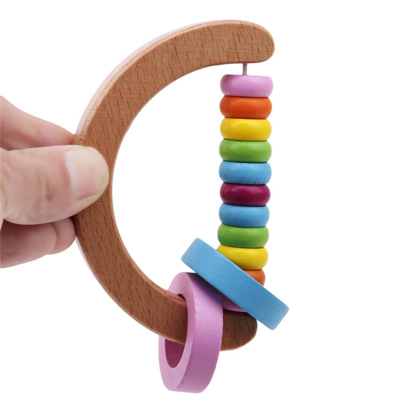 Изображение товара: Детские деревянные погремушки-колокольчики, детские игрушки, колокольчики, Музыкальный обучающий инструмент, ручка-погремушка для малышей, Подарочная игрушка