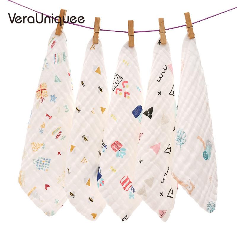 Изображение товара: Нагрудники VeraUniquee для новорожденных, бандана для кормления, мягкая дышащая муслиновая Одежда для младенцев