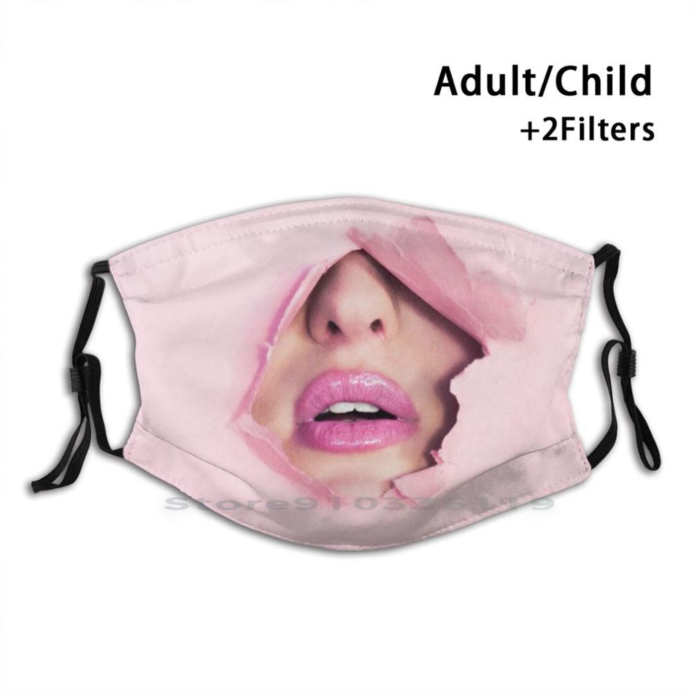Изображение товара: Многоразовая розовая маска для рта Pm2.5 с фильтром, детская розовая маска рот, губы Yummy