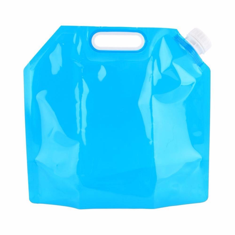 Изображение товара: Складная сумка для воды 5 л, Полиэтиленовая, с безвкусным уплотнением, портативный складной контейнер для питьевой воды, для кемпинга