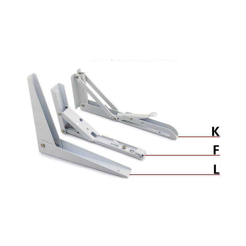 Изображение товара: 2 упаковки 8-20 дюймов белый треугольный складной Угловой Кронштейн регулируемый настенный Прочный подшипник полка Кронштейн DIY домашняя настольная скамья
