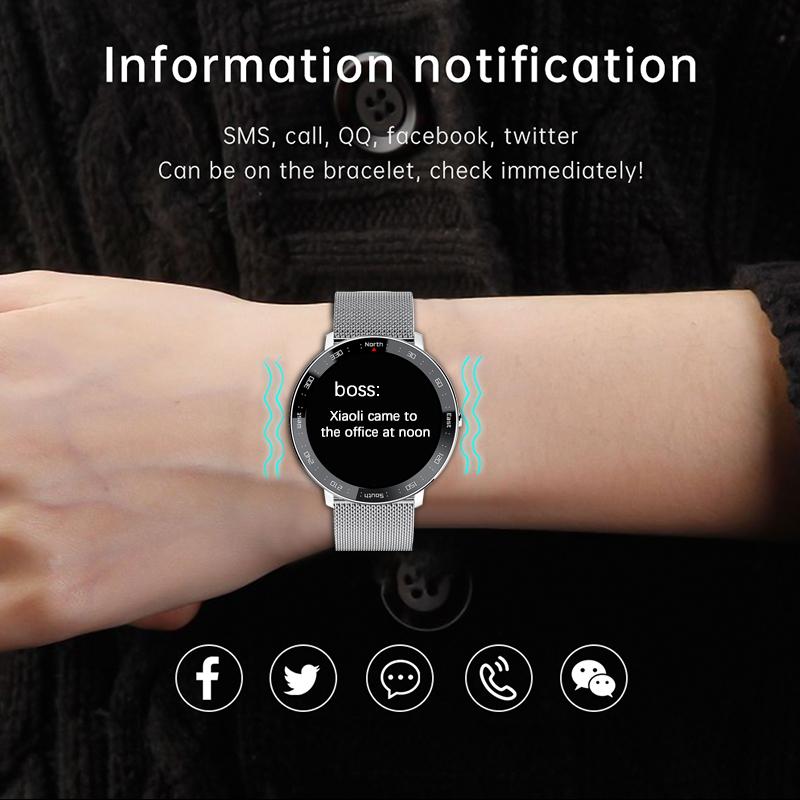 Изображение товара: Смарт-часы женские, водонепроницаемые, с сенсорным экраном, пульсометром, тонометром