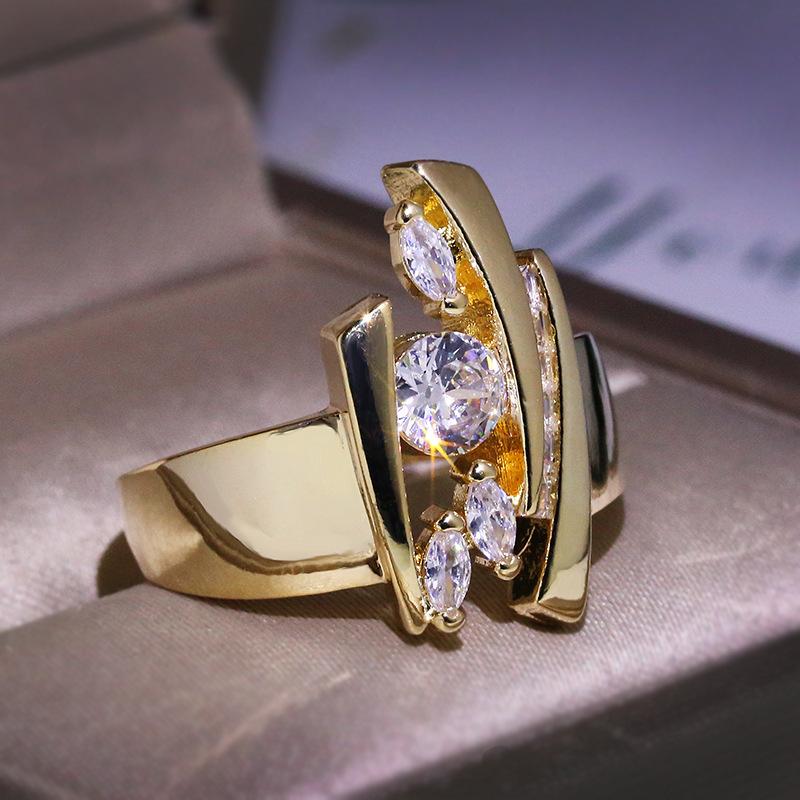 Изображение товара: Milangirl Новое поступление 18KRGP заполненное белым натуральным aaa цирконием обручальное кольцо для невесты, женские свадебные кольца, вечерние ювелирные изделия