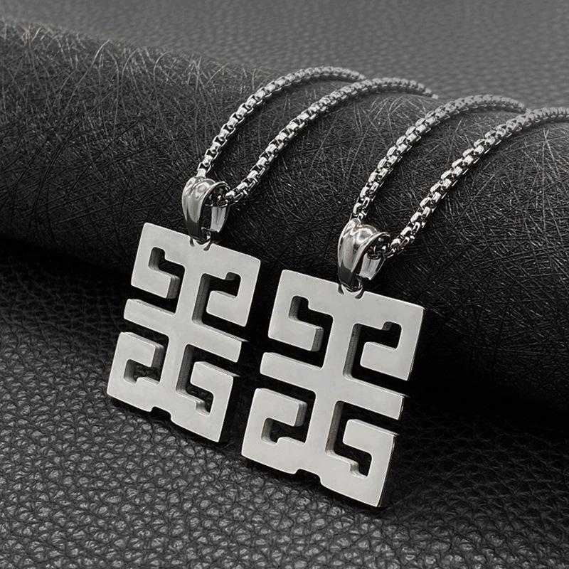 Изображение товара: Цепочка из титановой стали для мужчин и женщин, модное цифровое ожерелье в стиле хип-хоп/панк, цепь для свитера из нержавеющей стали