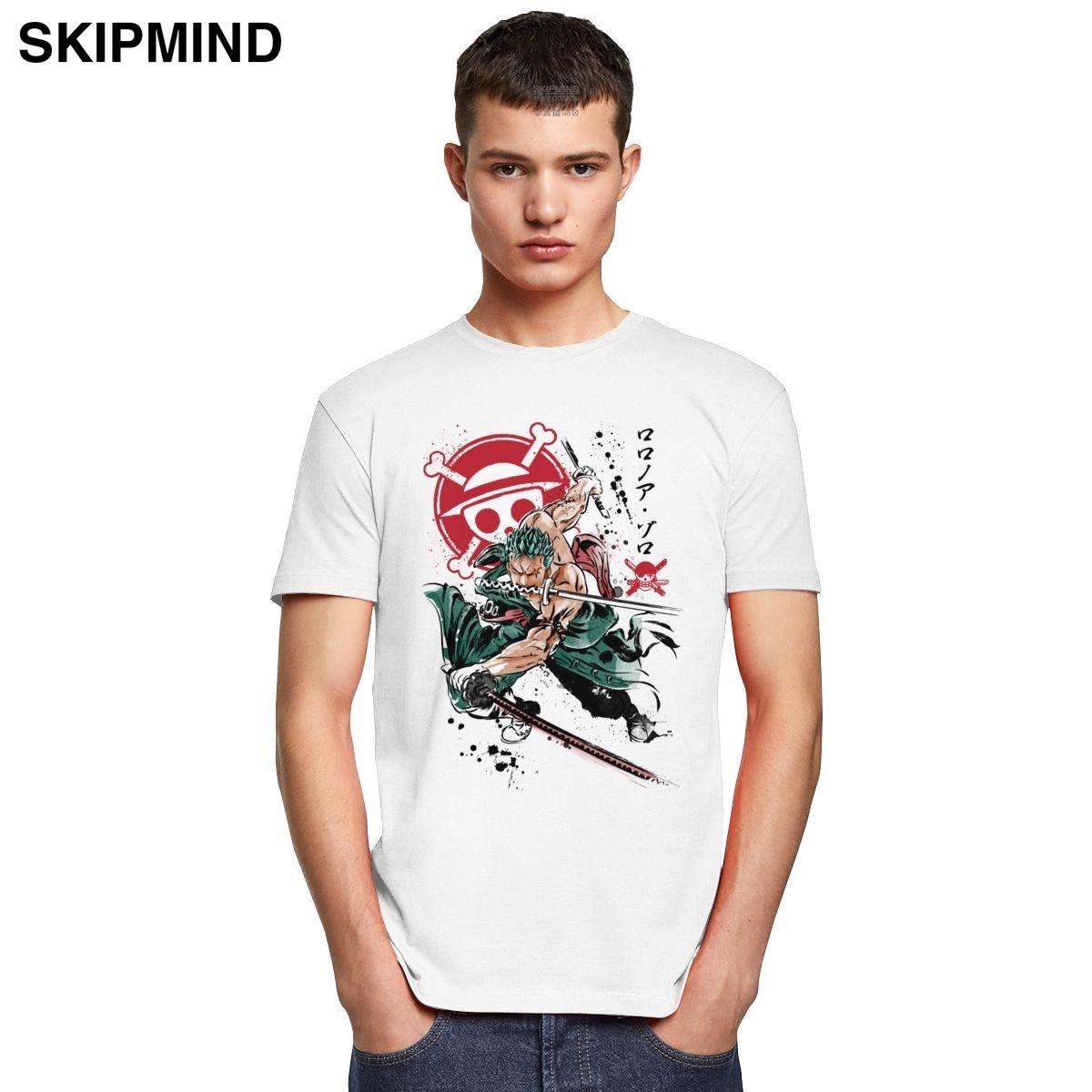 Изображение товара: Модная мужская футболка с изображением пиратского охотника, стильная футболка из 100% хлопка с круглым вырезом и короткими рукавами, Аниме футболки, топы, одежда