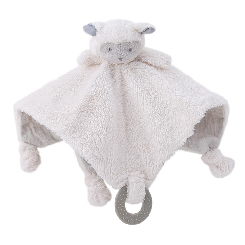 Изображение товара: Милые овечки для младенцев, мягкое полотенце для новорожденных, детское успокаивающее полотенце, развивающая плюшевая погремушка с прорезывателем для зубов
