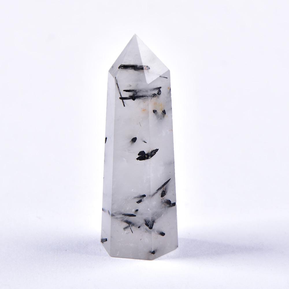 Изображение товара: Натуральный черный турмалин Point Wand обелиск Кристалл кварц камни для исцеления