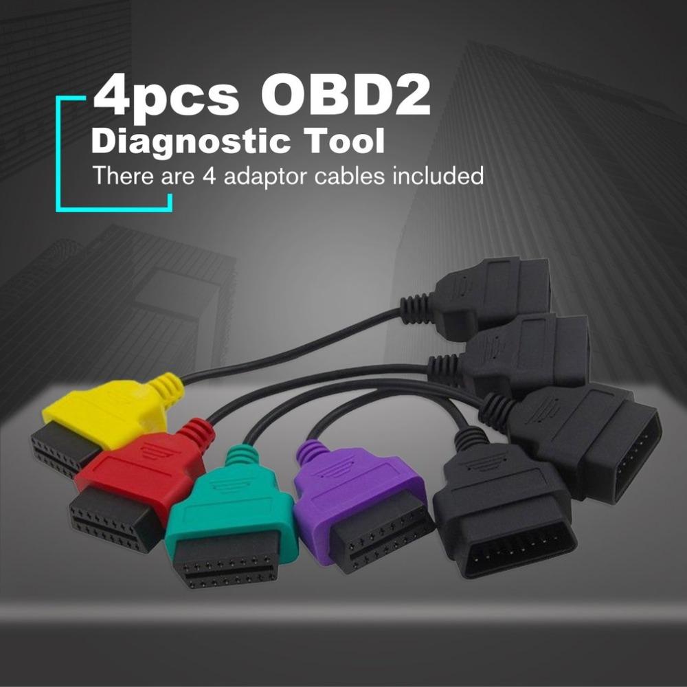 Изображение товара: Диагностические кабели OBD2, 4 шт., для сканирования ЭБУ, комплект адаптеров MultiECUScan, коннектор Fiatecuscan, сканер, ремонт автомобилей