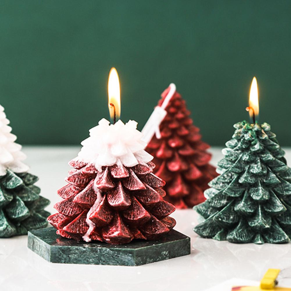 Изображение товара: Ароматизированная Свеча в форме рождественской елки для домашнего праздника, праздвечерние чное украшение, восковая свеча, многоразовая Рождественская свеча для елки