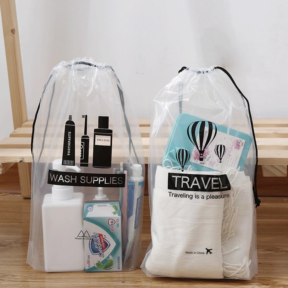 Изображение товара: Портативные сумки для хранения, сумка для хранения багажа с карманом на шнурке, водонепроницаемая сумка для одежды, нижнее белье, обувь для дома