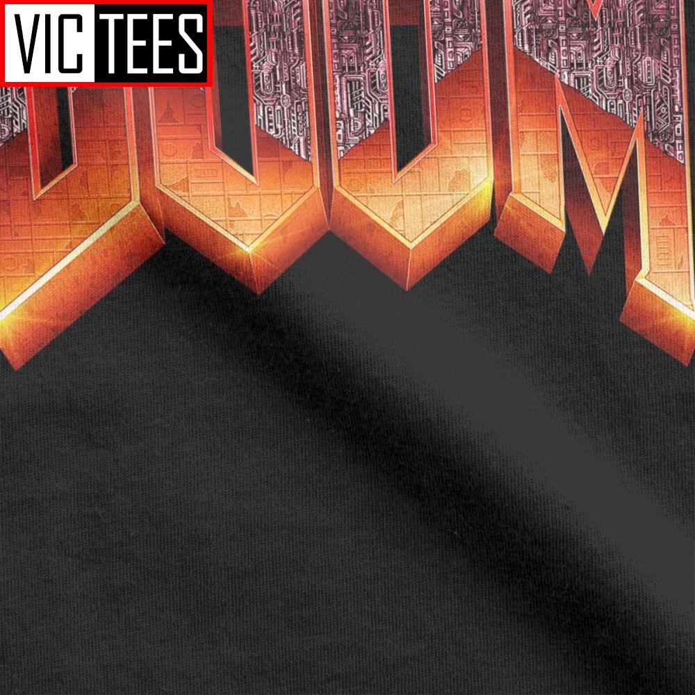 Изображение товара: Дизайнерская футболка Doom Game для мужчин, футболка из натурального хлопка с коротким рукавом, модные уникальные мужские футболки для подростков