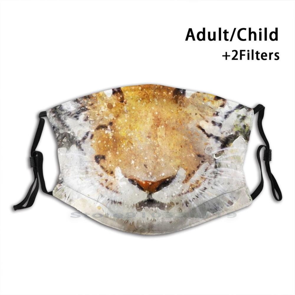 Изображение товара: Маска для лица с тигром дизайн Пылезащитный фильтр смываемая маска для лица Дети Тигр большой кот Тигр король природа джунгли животные