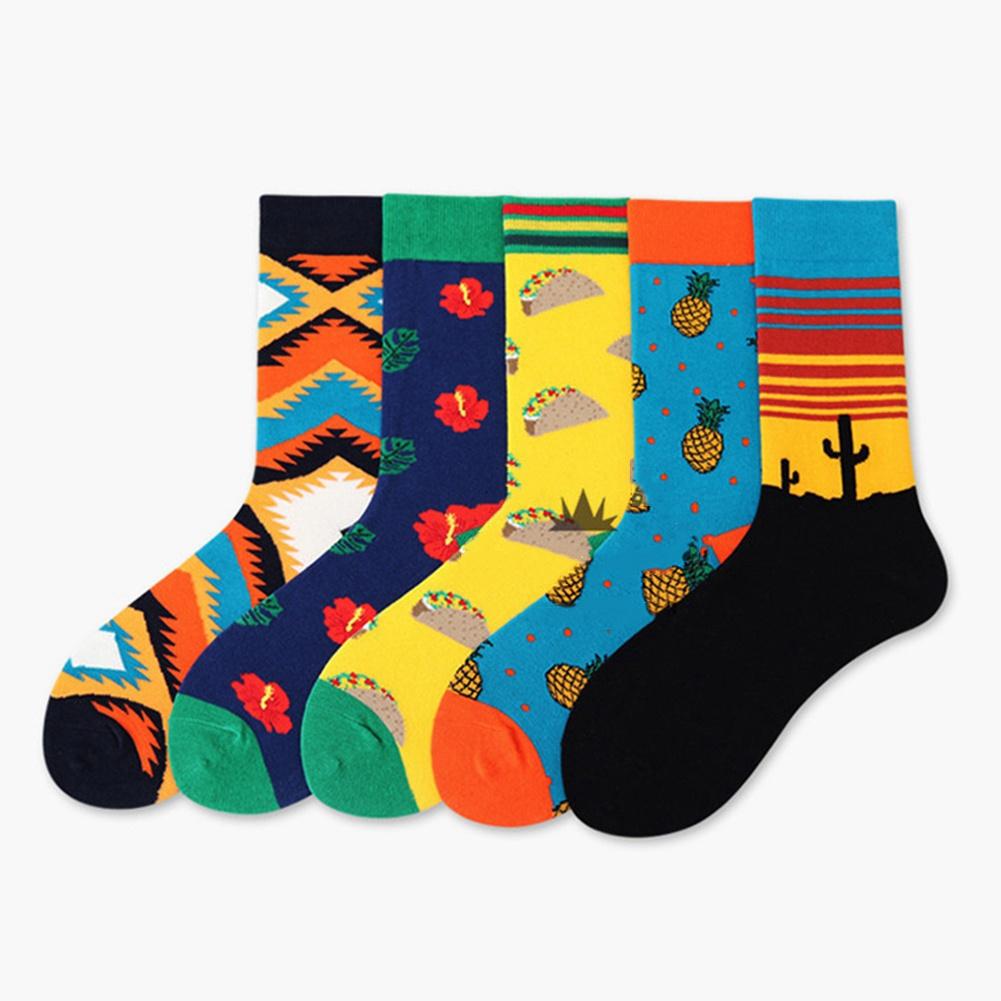 Изображение товара: Мужские носки, осень носки в британском стиле, 1 пара, длинные, разноцветные, мужские, модные, повседневные, из хлопка носки в британском стиле