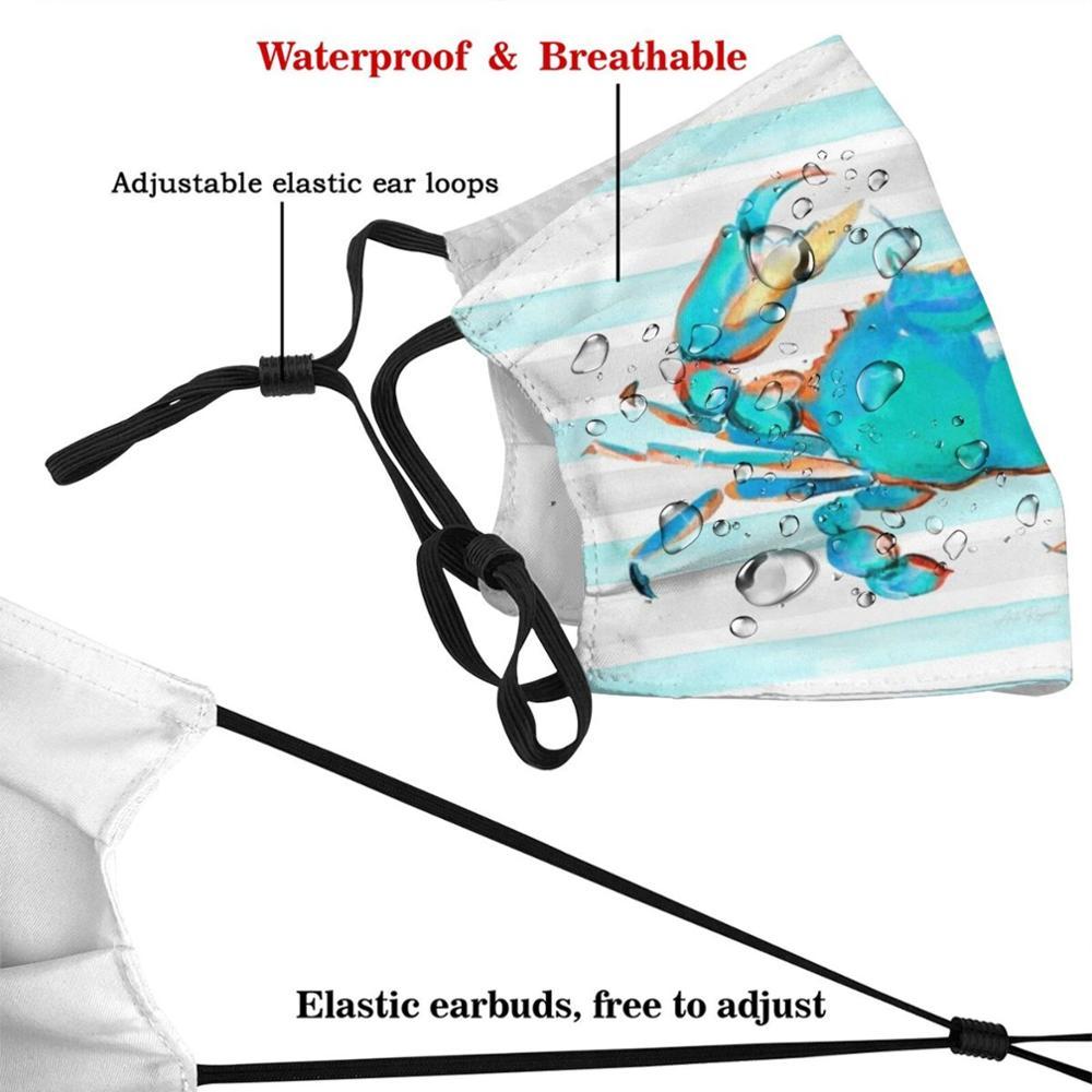 Изображение товара: Многоразовая маска с принтом в виде лестницы для краба, фильтр Pm2.5, маска для лица, детский Раковый краб, цветной краб, красный краб, пляжный краб