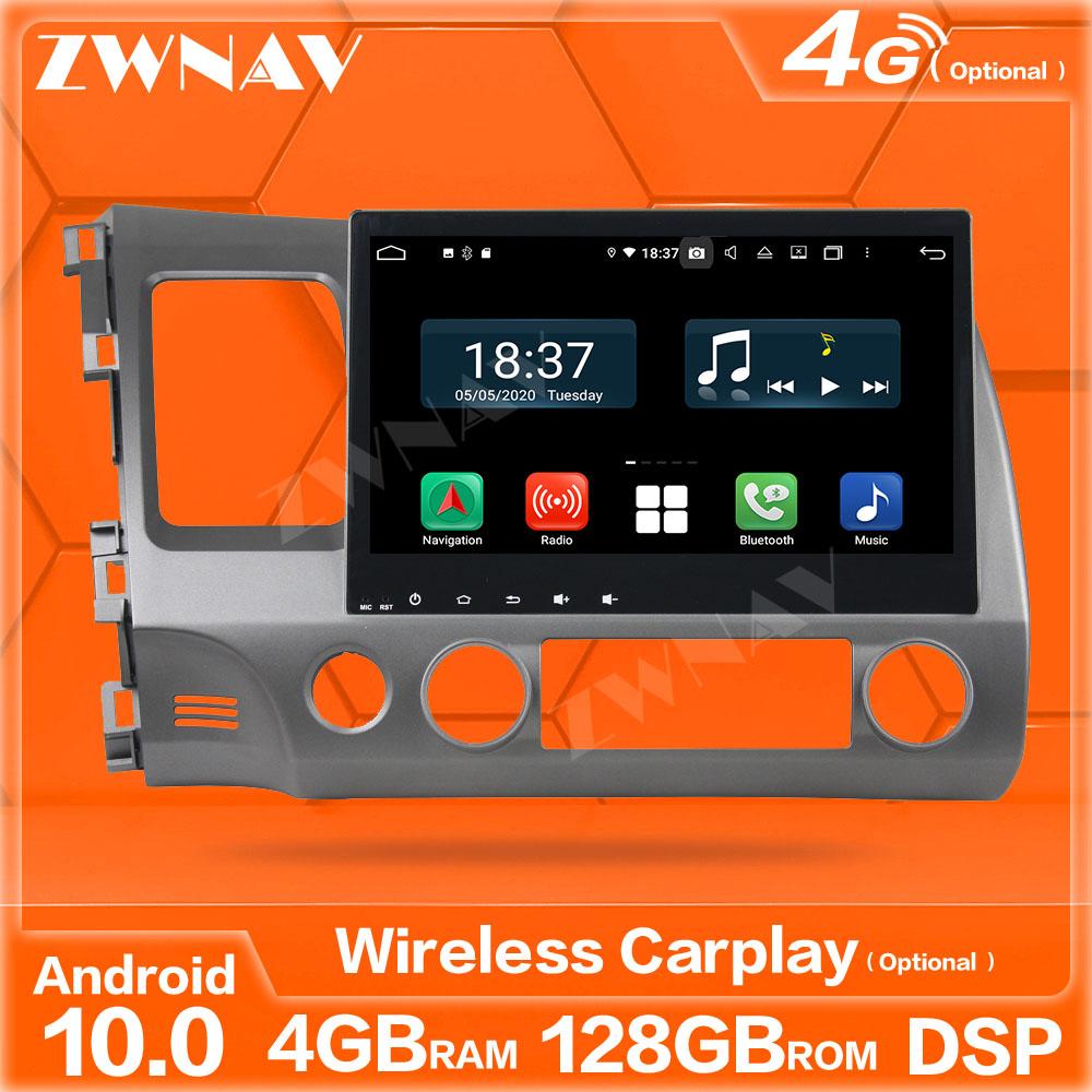 Изображение товара: 128 ГБ Carplay Android 10 экран плеер для Honda CIVIC 2006 2007 2008 2009 2010 2011 GPS авто аудио радио музыка стерео головное устройство