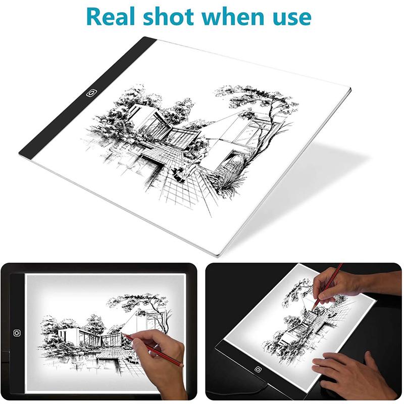 Изображение товара: A4 светодиодный светильник коврик для инструменты для вышивки картин со стразами, питаемые через USB порт светильник комплект платы, цифровой Графика планшет для рисования арт доска для рисования