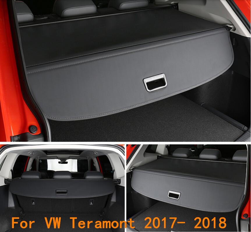 Изображение товара: Защитный щит для заднего багажника автомобиля, чехол для груза, подходит для Volkswagen VW Teramont 2017 2018 2019 (черный, бежевый)