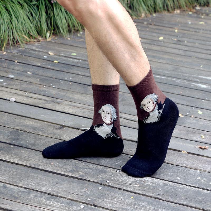 Изображение товара: Носки унисекс для мужчин и женщин, винтажные носки с 3D рисунком в ретро стиле, модные личные носки