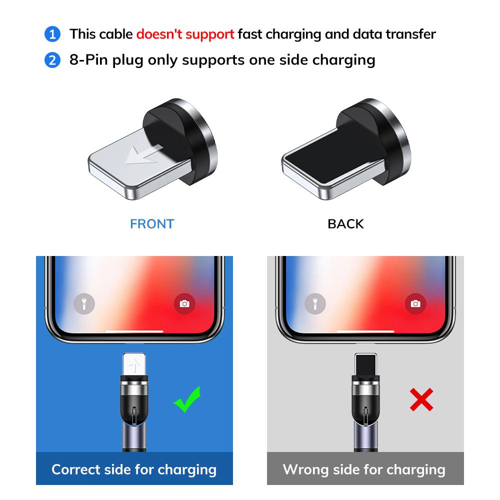 Изображение товара: Вращающийся на 540 градусов Магнитный зарядный кабель Micro USB C Type C провода Магнитный зарядный Шнур для iPhone 8 11 Pro XS Max Samsung Xiaomi Line