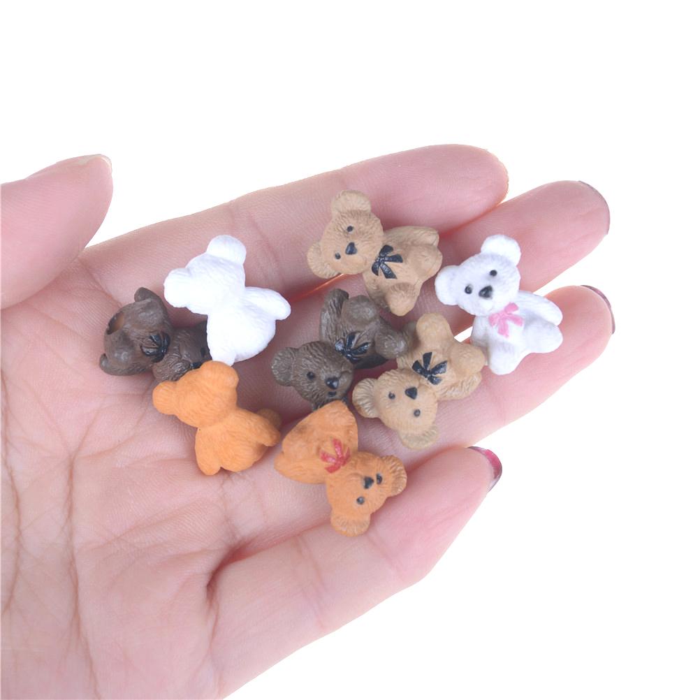 Изображение товара: 2 шт 4 цвета мини милый маленький сидящий медведь игрушка кухонные аксессуары для гостиной кукольный домик Миниатюрный