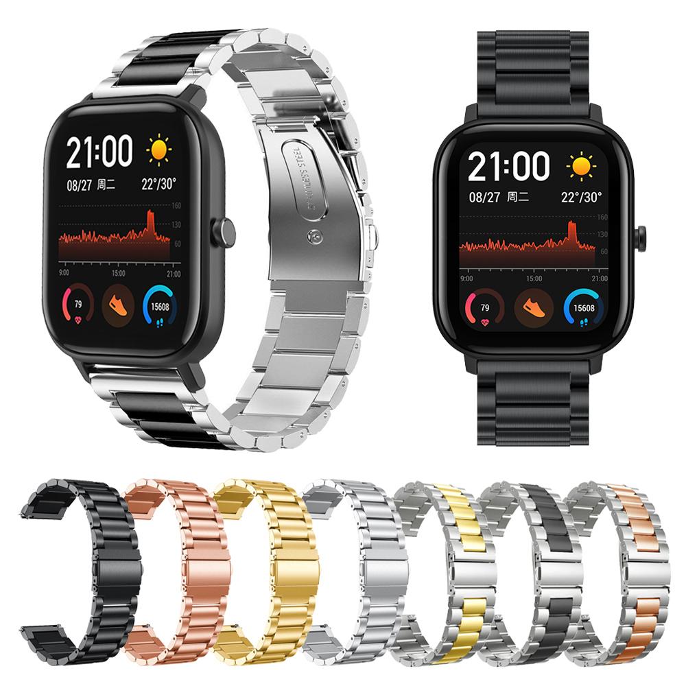 Изображение товара: Браслет металлический для часов Xiaomi Huami Amazfit GTS, браслет из нержавеющей стали для Amazfit GTR 42 мм Bip lite