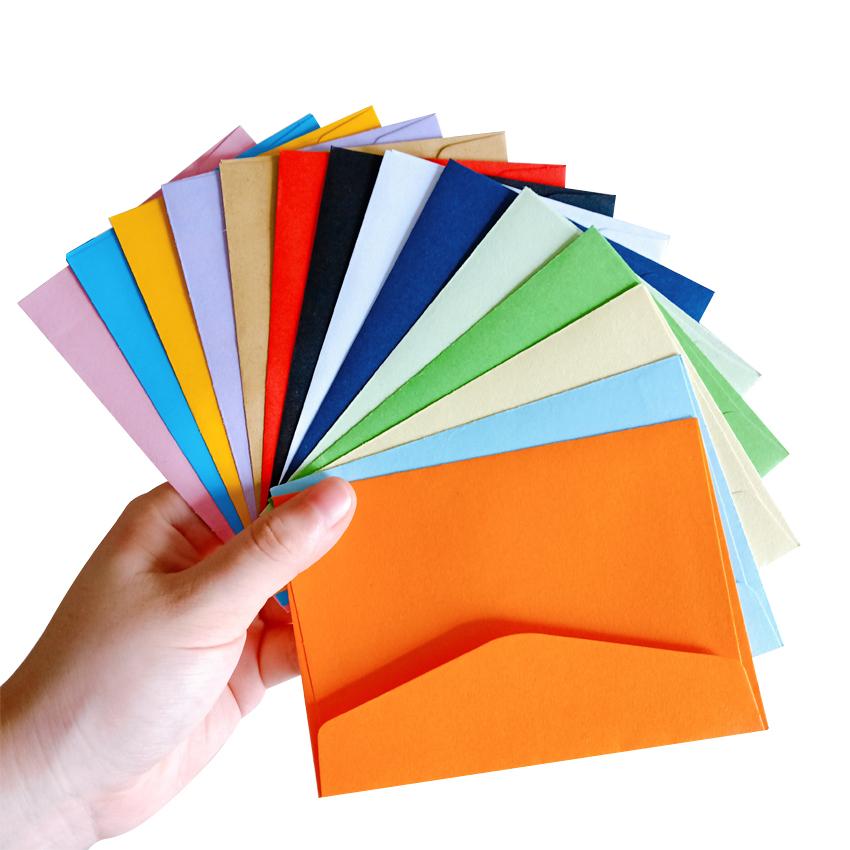 Изображение товара: 10 шт./лот, мини конверты ярких цветов, сделай сам, многофункциональный бумажный конверт для письма, бумажные открытки, школьный материал