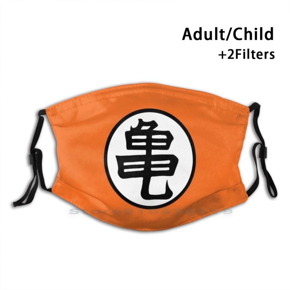 Изображение товара: Пылезащитная маска для лица Kame Kanji с фильтром, детская маска с символами каньдзи, для учеников черепахи камехамехи, мультяшный Аниме Манга