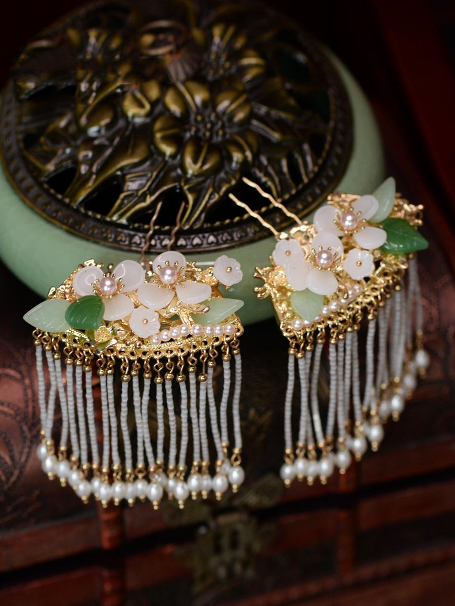 Изображение товара: NiuShuya свадебный головной убор невесты китайский классический цветок ханьфу заколки для волос с кисточкой аксессуары для волос Феникс тиара украшения для волос