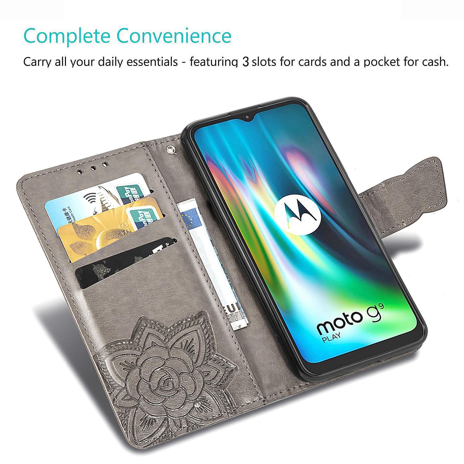 Изображение товара: Для Motorola Moto G9 Play G9 Plus тисненый флип-кошелек с бабочкой чехол для Moto G8 Power Lite g9Plus Play Магнитный кожаный чехол