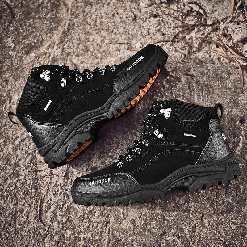 Изображение товара: Man Hiking Shoes Outdoor Sport Hunting Tourism Mountain Shoes High Top winter Sneakers Durable Leather Breathable Tactical Boots