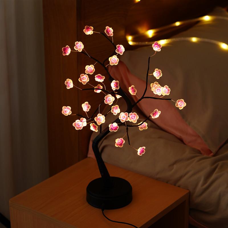 Изображение товара: Прямая поставка вечерние свадебные украшения для дома Дерево светильник светодиодный струнный сенсорный контроль цветочный горшок Ночная лампа USB/AA Power