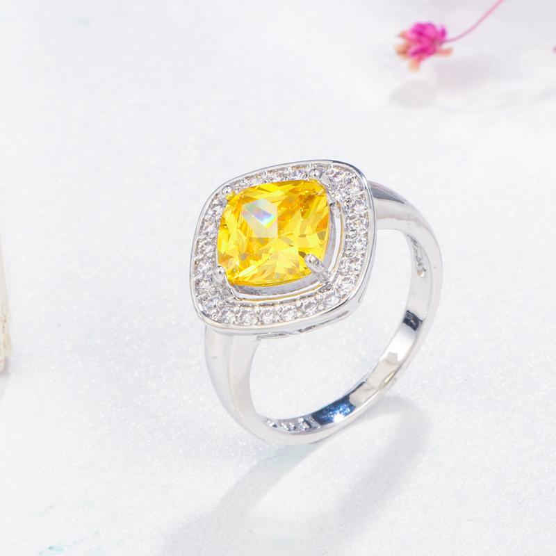 Изображение товара: QooLady новые дизайнерские ювелирные изделия белая принцесса огранка кубический циркон камень золотой цвет кулон ожерелье серьги кольцо наборы для женщин S072