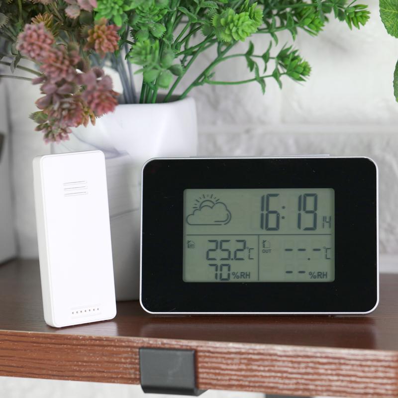 Изображение товара: Метеорологический электронный будильник, комнатный и уличный термометр, гигрометр, температура, влажность, прогноз погоды, календарь