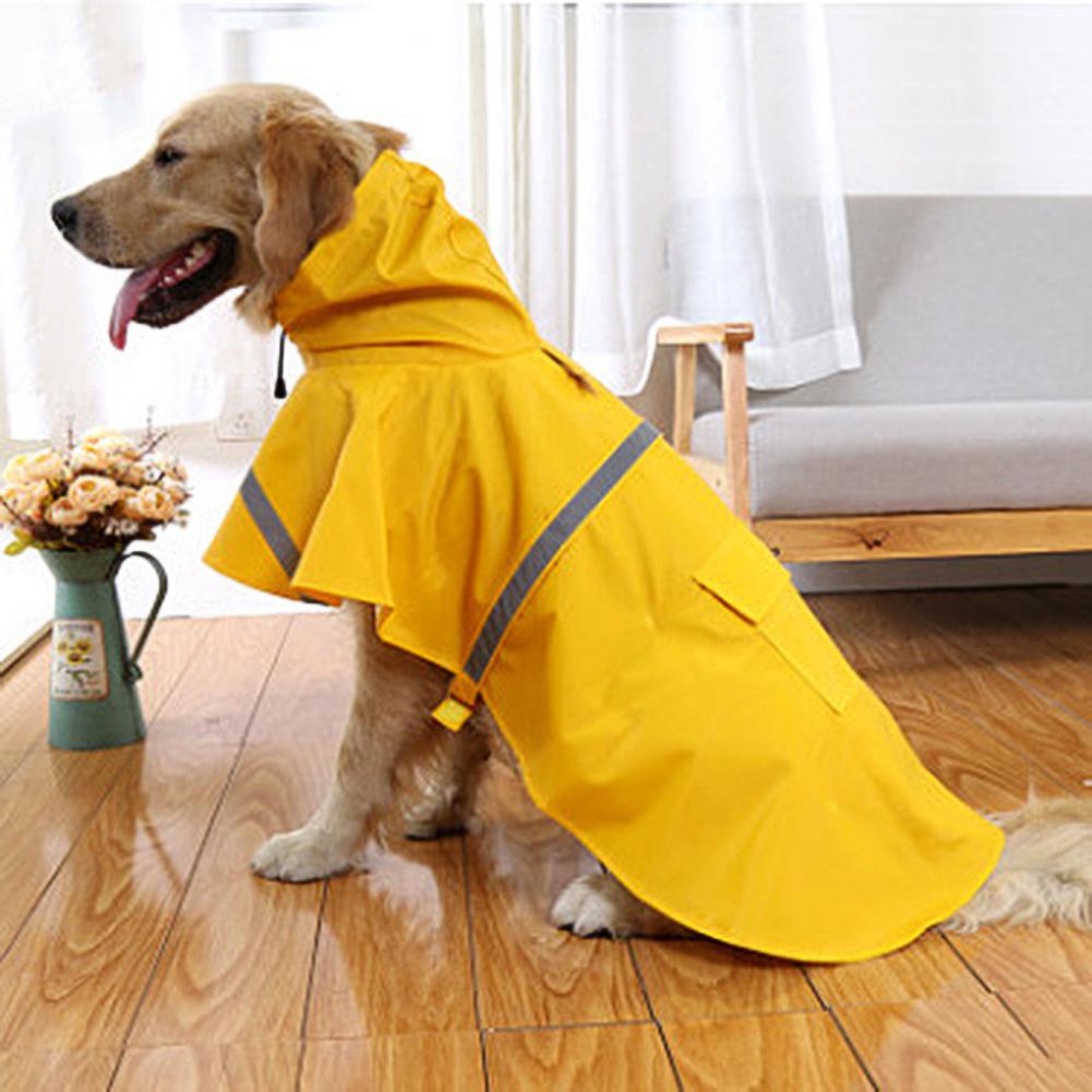Изображение товара: Собака дождевик Водонепроницаемый плащ-дождевик со светоотражающими полосками для больших собак Верхняя одежда куртка Собака, Suppliesn Размер L
