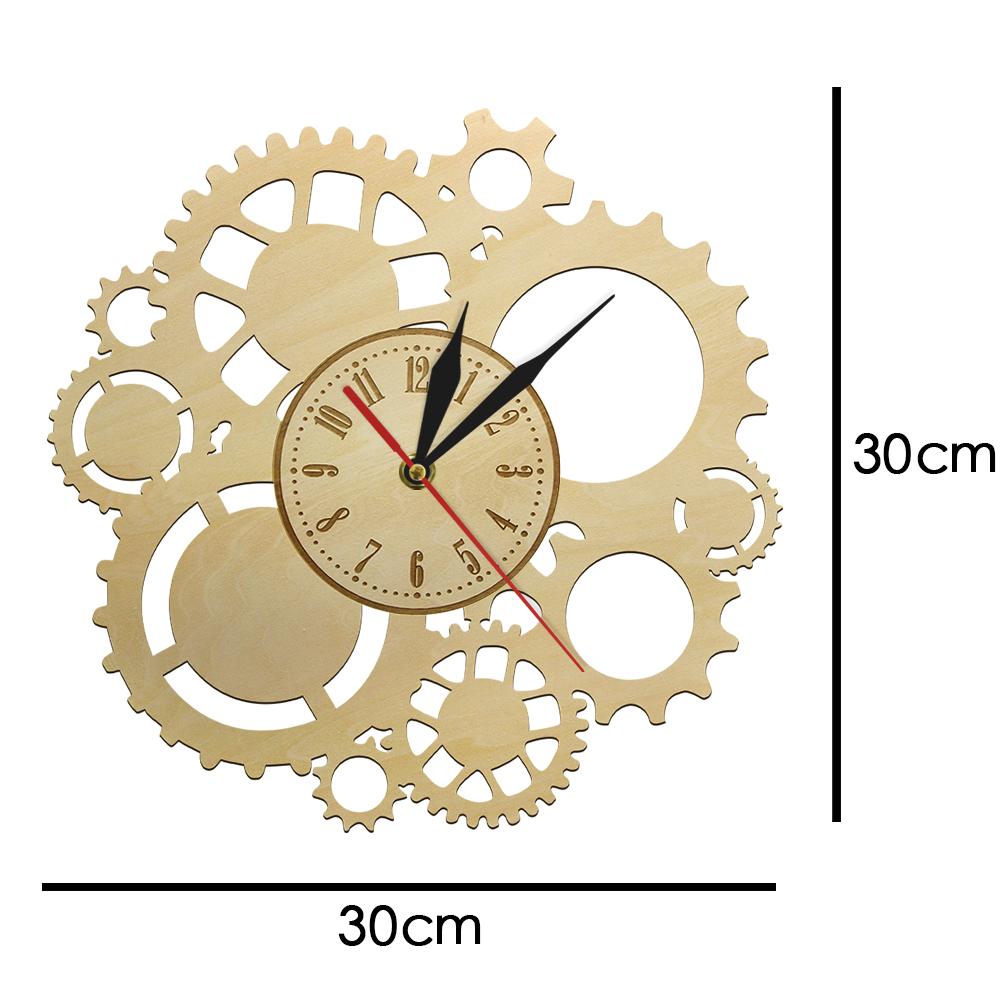 Изображение товара: Уникальные настенные часы в стиле стимпанк и снаряжение, промышленные винтажные настенные часы в фермерском стиле, бесшумные домашние декоративные часы без тикания