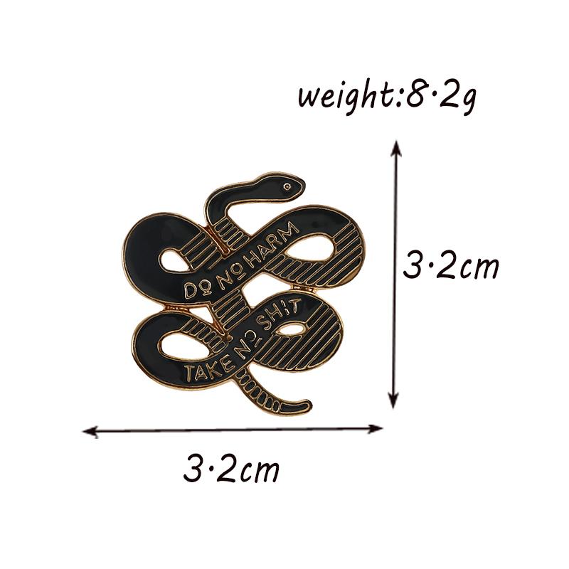 Изображение товара: Мультяшные эмалевые булавки, черная змея, броши в стиле панк, рубашки, куртки, рюкзак, Металлическая пуговица, детские ювелирные изделия в виде животных, подарки