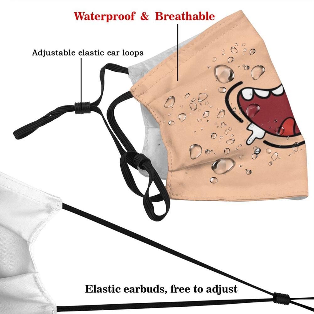 Изображение товара: Симпатичная кавайная аниме крутая забавная мультяшная моющаяся маска для рта многоразовая маска с принтом рта фильтрующая маска для лица Pm2.5 детская мультяшная маска