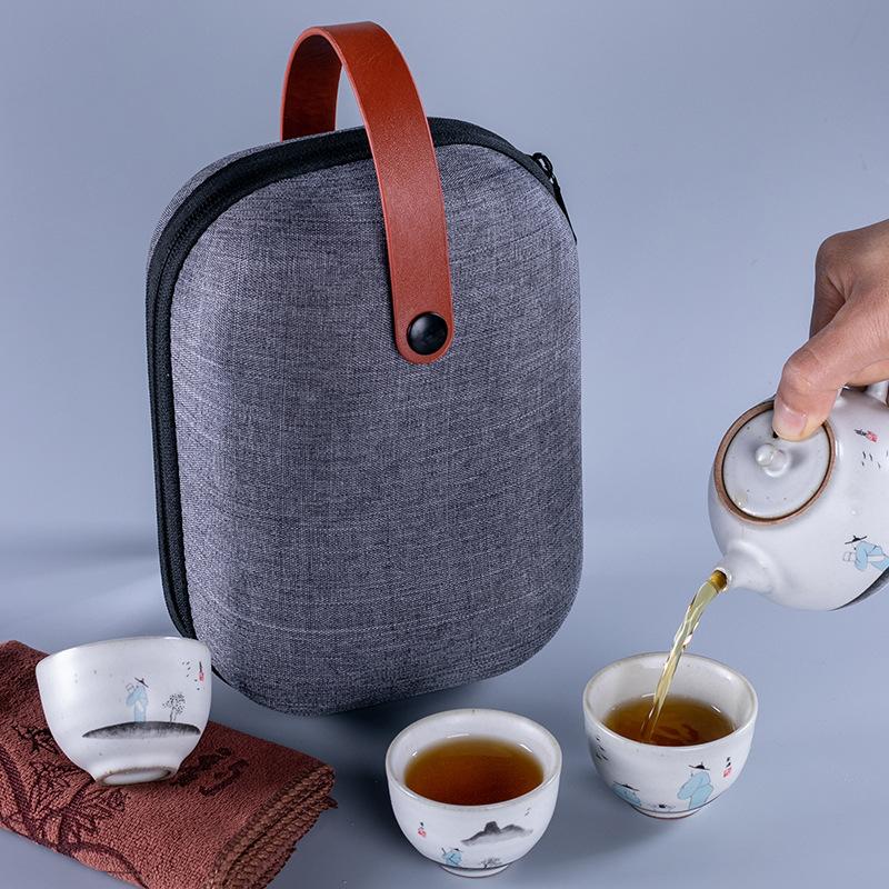Изображение товара: Набор керамических чайных кружек Ruyao Express, для путешествий, один горшок, три чашки кунг-фу, офисные деловые подарки