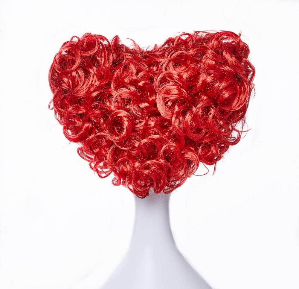 Изображение товара: Парик для женщин, короткий волнистый, с красным сердцем, для косплея, для темативечерние