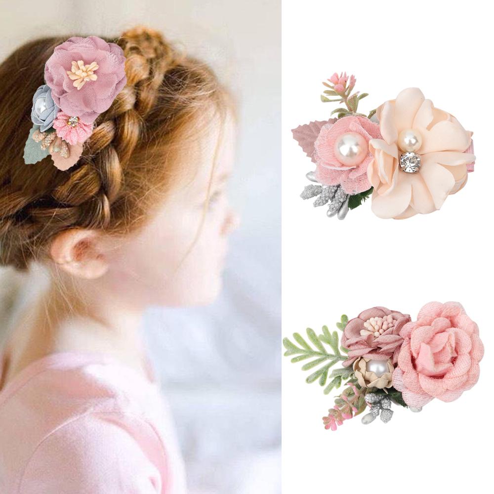 Изображение товара: Модная Корейская элегантная заколка для волос для девочек, большая ткань, цветы, заколка для волос, цветок, корсаж, брошь, праздничная свадебная брошь, аксессуары для волос