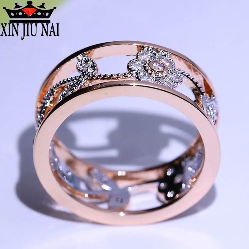 Изображение товара: Кольцо женское, розовое золото, серебро, с кристаллами, 925
