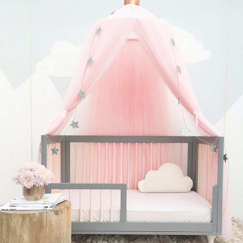 Изображение товара: Детская кроватка с москитной сеткой, навес для детской кроватки, занавеска для детской комнаты, украшение для детской кроватки, сетчатая палатка с короной, подвесная сетка, палатки принцессы, декор для детской комнаты