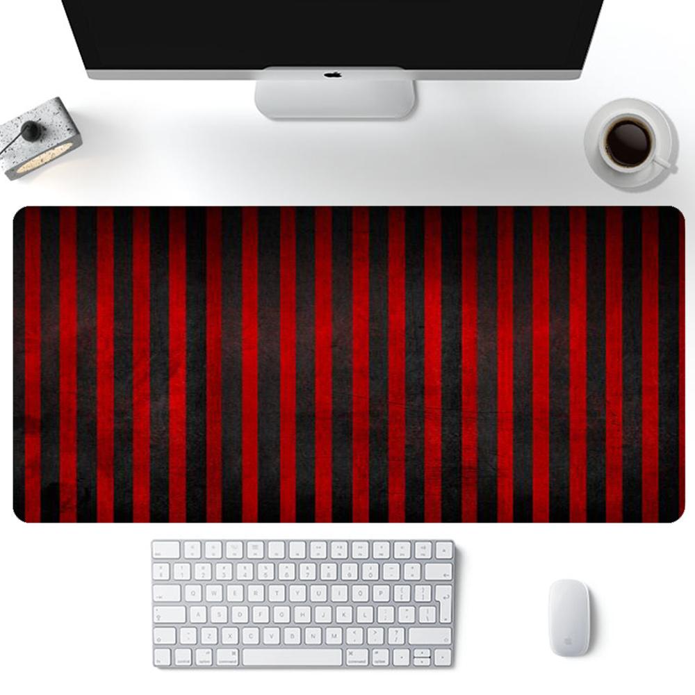 Изображение товара: Черный и красный коврик для мыши с Простыми линиями, игровой Настольный коврик, компьютерный ПК, большой коврик для клавиатуры, игровой коврик для мыши 90x40 см, настольные коврики для ноутбука