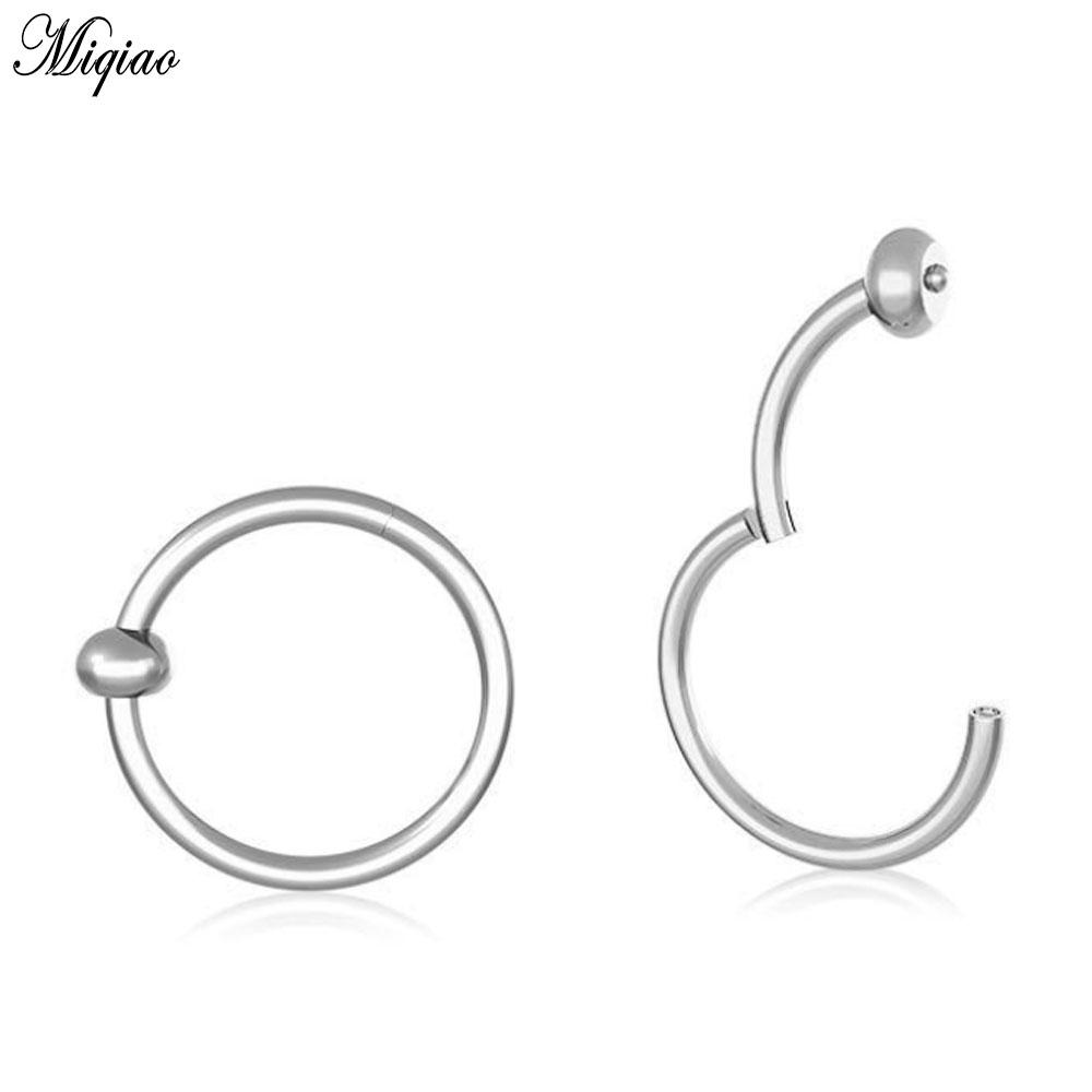 Изображение товара: Miqiao 2 Pcs Piercing Jewelry 316 Stainless Steel Hypoallergenic Buckle Nose Ring for Men and Women