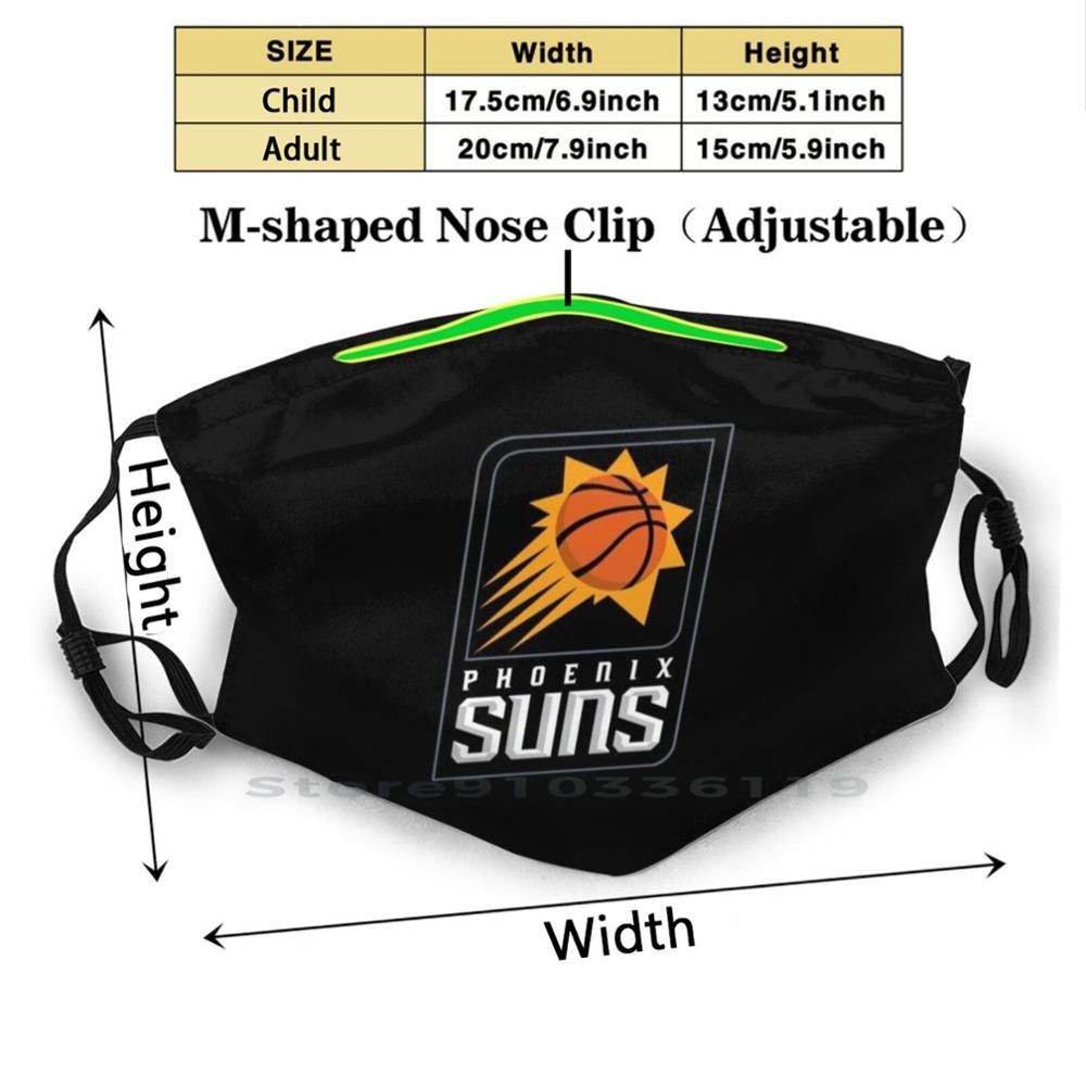 Изображение товара: Suns, Феникс взрослая детская моющаяся смешная маска для лица с фильтром баскетбольная корзина Спорт Американская модель Лучшая цена бюджетная низкая